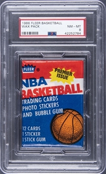 1986-87 Fleer Basketball Wax Pack - PSA NM-MT 8